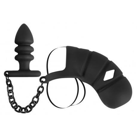 Black Velvets Penis Bur med Buttplug