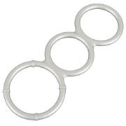 You2Toys Metal Farvet Triple Cock and Ball Ring Sæt i Silikone