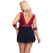 Cottelli Bondage Plus Size Babydoll med Røde Manchetter