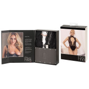 Abierta Fina Åben Bodystocking med Blondetop