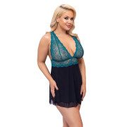 Cottelli Curves Turkis Babydoll med Blonde
