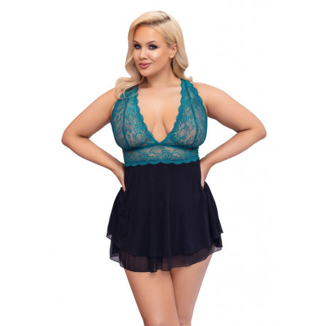 Cottelli Curves Turkis Babydoll med Blonde