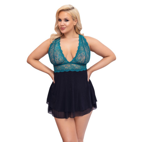 Cottelli Curves Turkis Babydoll med Blonde
