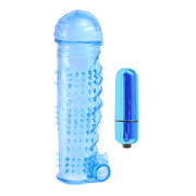 Classix Transparent Sleeve med Knopper og Vibrator