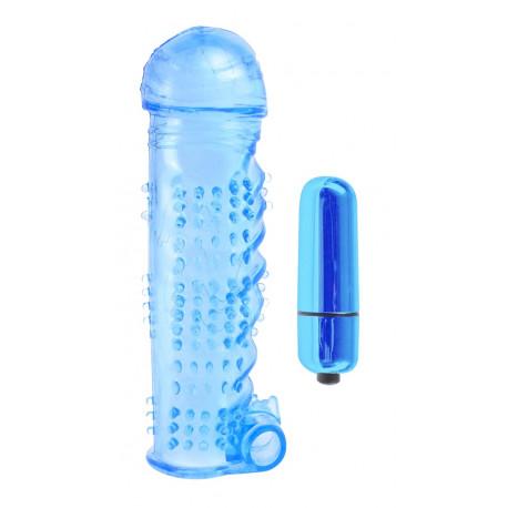 Classix Transparent Sleeve med Knopper og Vibrator