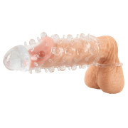 Crystal Clear Penis Sleeve med Knopper og Testikelring