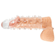 Crystal Clear Penis Sleeve med Knopper og Testikelring
