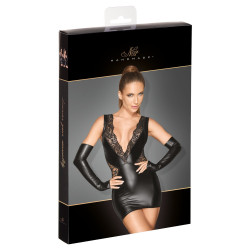 Noir Handmade Kjole med Blonder og Løse Ærmer