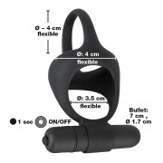 Black Velvets Vibrerende Testikel og Penis Ring