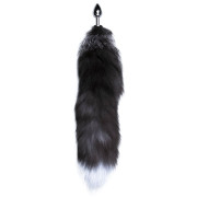 Alive BDSM Line Black And Withe Fox Tail Metal Butt Plug