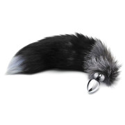 Alive BDSM Line Black And Withe Fox Tail Metal Butt Plug