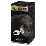Alive BDSM Line Black And Withe Fox Tail Metal Butt Plug