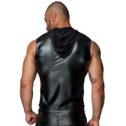 Noir Handmade Bluse i Wetlook med Hætte