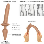 Strap-On-Me Switch Plug-in Realistisk Silikone Dildo