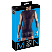 Svenjoyment Bluse med Striber og Powernet