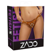 Zado Brun Læder Strap-on Jock Harness