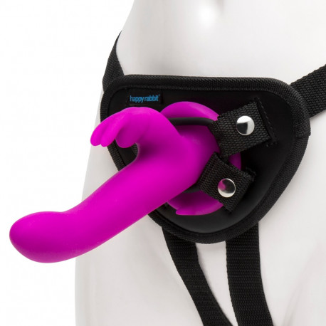 Happy Rabbit Vibrerende Rabbit Vibrator Strap-on Kit med Harness