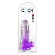 King Cock Clear Color Dildo med Sugekop og Testikler