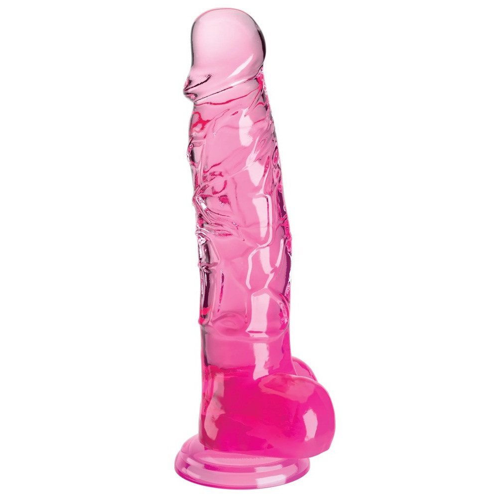 King Cock Clear Color Dildo med Sugekop og Testikler