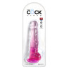 King Cock Clear Color Dildo med Sugekop og Testikler