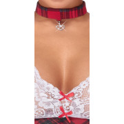 Cottelli Skolepigeuniform Kostume med Kjole og Halsbånd