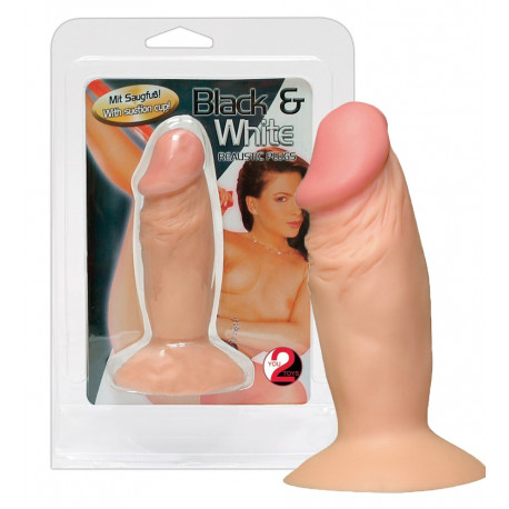 You2Toys Black & White Penis Buttplug med Sugekop