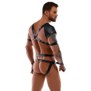 Svenjoyment Bondage Bodysuit Harness med 4 Manchetter