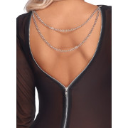 Cottelli Langærmet Gennemsigtig Kjole med Lynlås Bagpå