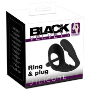 Black Velvets Silikone Testikel Penisring og Anal Plug