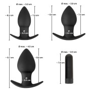 Black Velvets Vibrerende Anal Training Silikone Buttplug Sæt