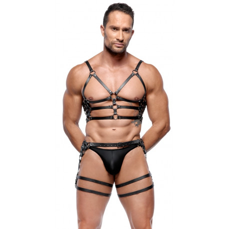 Zado Harness Læder Rem Sæt til Mænd