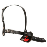 Zado Læder Hovedseletøj med Dildo Gag