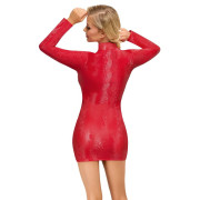 Cottelli Rød Minikjole med Lange Ærmer i Slangeskinds Look