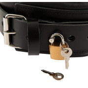 Zado Bredt Læderhalsbånd med D-ringe og Snor