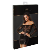 Noir Handmade Minikjole med Blonde Top og Lange Ærmer