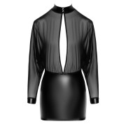 Noir Handmade Stram Kjole med Gennemsigtig Tyltop