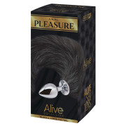 Alive BDSM Line Black And Withe Fox Tail Metal Butt Plug