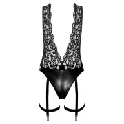 Noir Handmade Libido Deep-V Bodysuit med Halsbånd