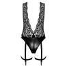 Noir Handmade Libido Deep-V Bodysuit med Halsbånd