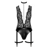 Noir Handmade Libido Deep-V Bodysuit med Halsbånd