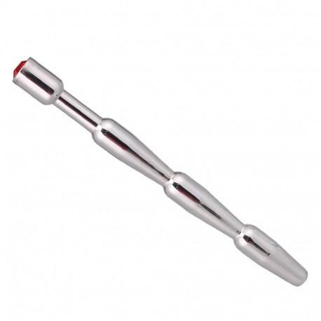 Sin Kegleformet Urethral Sounds Plug med Diamant Sten