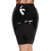 Late X Lang Latex Nederdel med Ringe