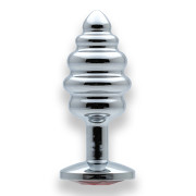 Sin Jewel Metal Butt Plug med Riller