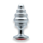 Sin Jewel Metal Butt Plug med Riller