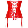 Black Level Rød Lang Lak Corsage med Strømpeholder