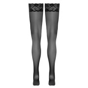 Cottelli Sorte Selvsiddende Strømper med Blondekant