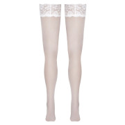 Cottelli Hvide Selvsiddende Strømper med Blondekant