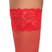 Cottelli Røde Selvsiddende Strømper med Blondekant