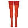 Cottelli Røde Selvsiddende Strømper med Blondekant