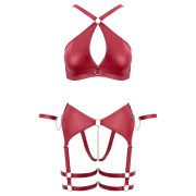 Cottelli Bondage Rødt Strømpeholder Sæt med Håndleds Lænker